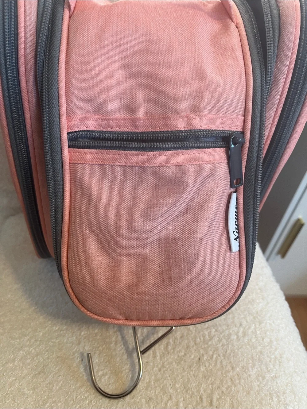 Hanging Travel Organizer Toiletry Bag - Coral Pink